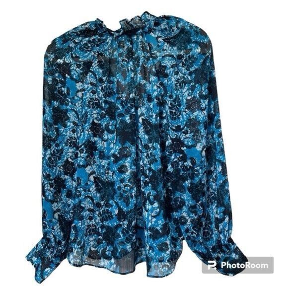 ✨Sheer Printed Peasant Sz. Small Blouse Anthropologie✨ - Picture 13 of 15